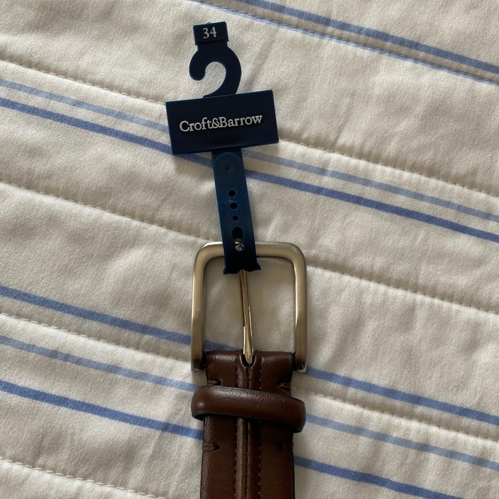 Mens Croft and Barrow Brown Belt Size 34